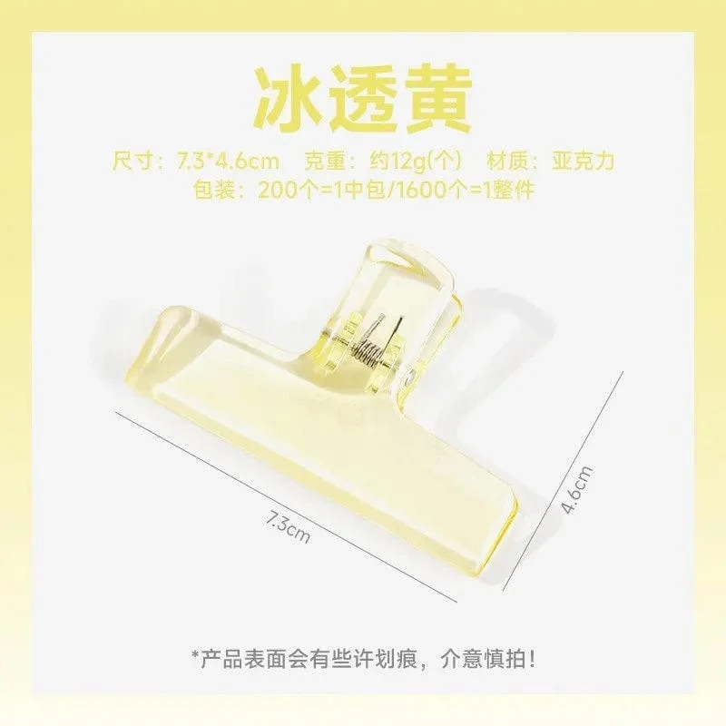 Bunte transparente Acryl-Binder-Clip-Planer-Clip-Papierklemme Organizer Office File Clamps Halter Schreibwaren Schulbedarf