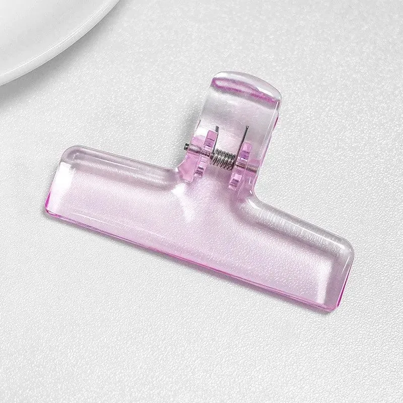 Bunte transparente Acryl-Binder-Clip-Planer-Clip-Papierklemme Organizer Office File Clamps Halter Schreibwaren Schulbedarf