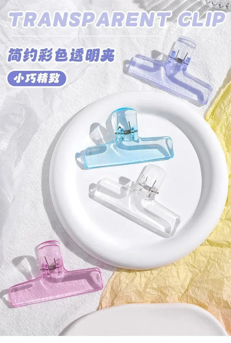 Bunte transparente Acryl-Binder-Clip-Planer-Clip-Papierklemme Organizer Office File Clamps Halter Schreibwaren Schulbedarf