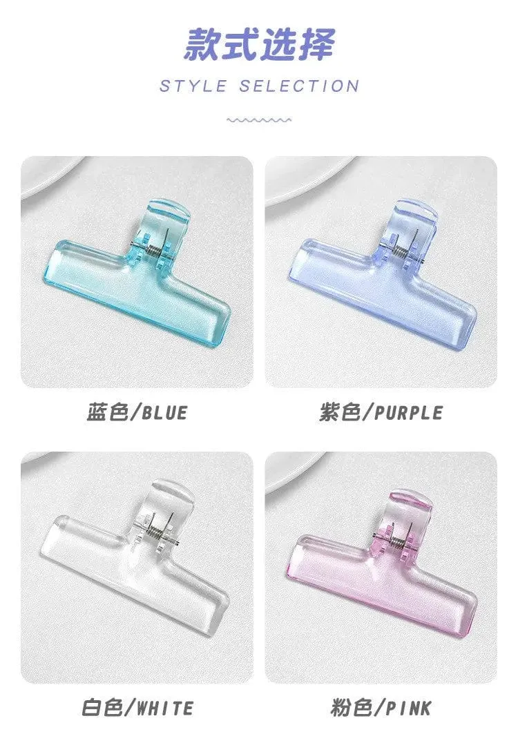 Bunte transparente Acryl-Binder-Clip-Planer-Clip-Papierklemme Organizer Office File Clamps Halter Schreibwaren Schulbedarf
