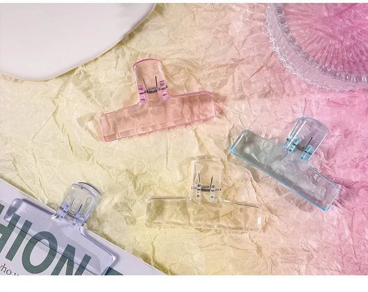 Bunte transparente Acryl-Binder-Clip-Planer-Clip-Papierklemme Organizer Office File Clamps Halter Schreibwaren Schulbedarf