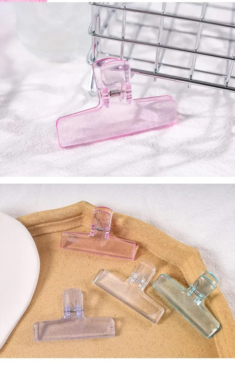 Bunte transparente Acryl-Binder-Clip-Planer-Clip-Papierklemme Organizer Office File Clamps Halter Schreibwaren Schulbedarf