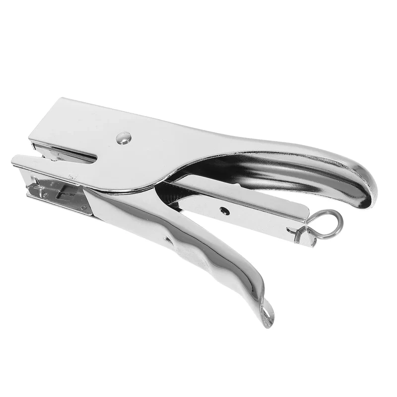 1 Stück 20 Blatt Nagler, staufreier Handgriff, Metallhefter, robuster Schreibtischhefter ohne Nähnadel (Silber)