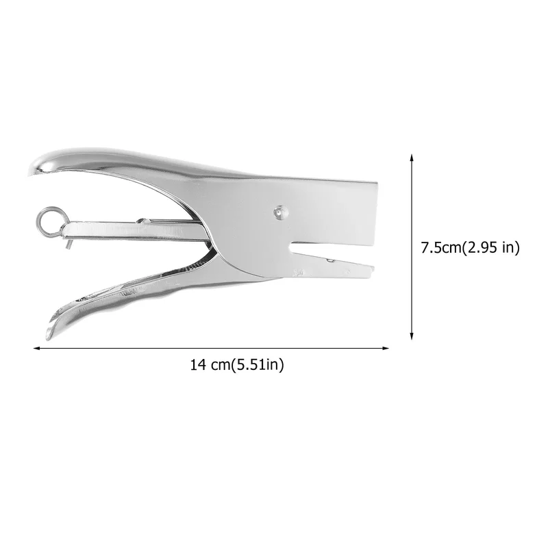 1 Stück 20 Blatt Nagler, staufreier Handgriff, Metallhefter, robuster Schreibtischhefter ohne Nähnadel (Silber)