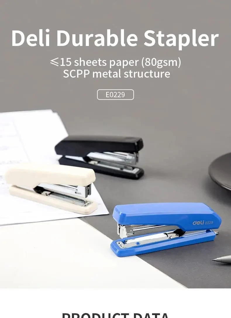 DELI Büroheftgerät Nr. 10 Heftgerät Papierbindewerkzeug Heftklammern Schreibwaren Bürobedarf