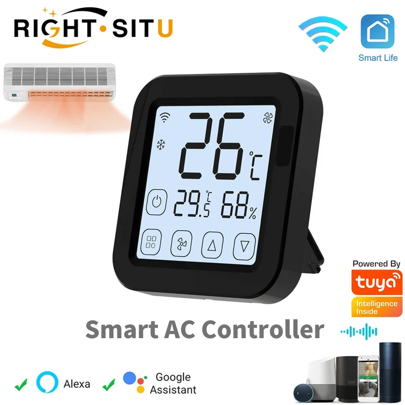 Tuya WiFi AC-Thermostat Universal-AC-Fernbedienung Smart Life Temperatur-Thremostat Eingebauter Temperatur-Feuchtigkeitssensor