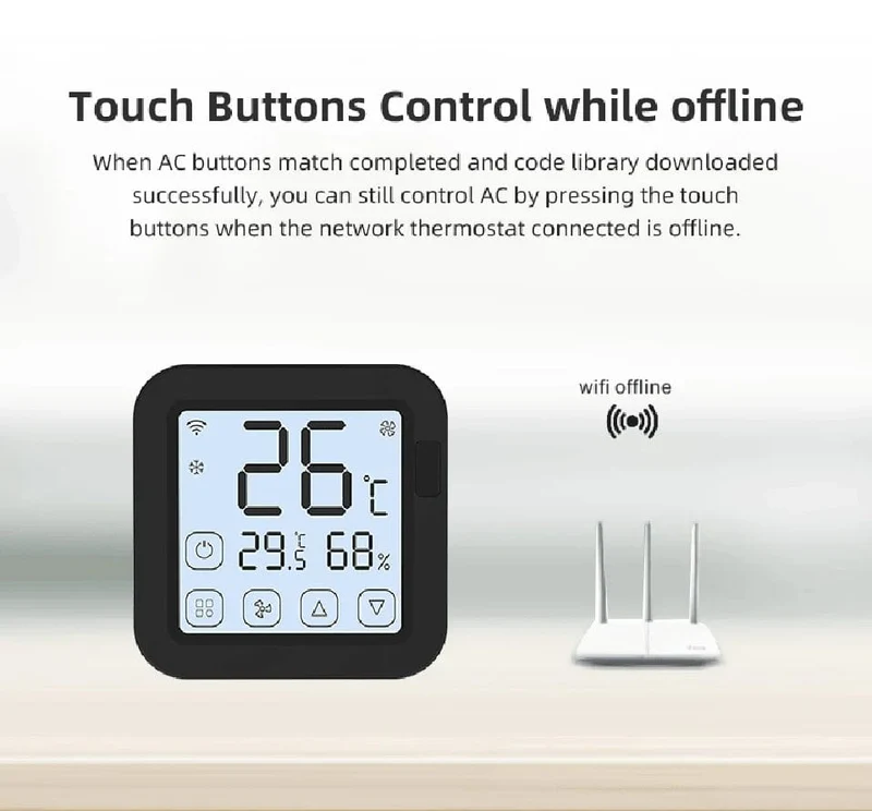 Tuya WiFi AC-Thermostat Universal-AC-Fernbedienung Smart Life Temperatur-Thremostat Eingebauter Temperatur-Feuchtigkeitssensor