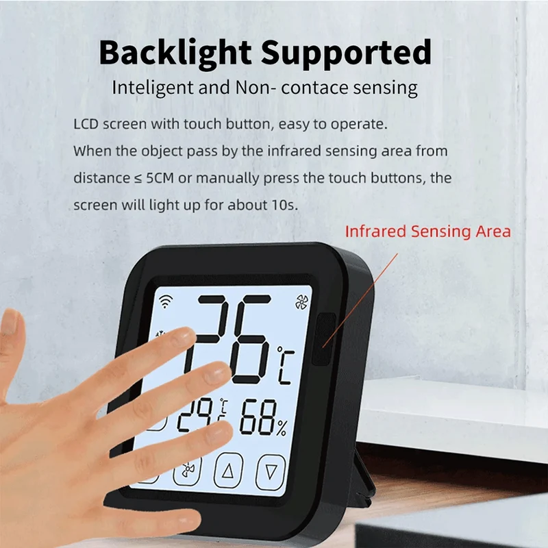 Tuya WiFi AC-Thermostat Universal-AC-Fernbedienung Smart Life Temperatur-Thremostat Eingebauter Temperatur-Feuchtigkeitssensor