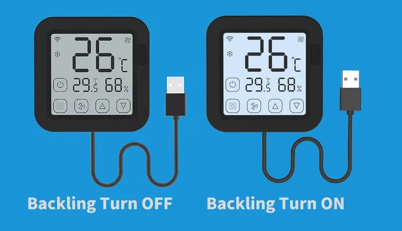 Tuya WiFi AC-Thermostat Universal-AC-Fernbedienung Smart Life Temperatur-Thremostat Eingebauter Temperatur-Feuchtigkeitssensor