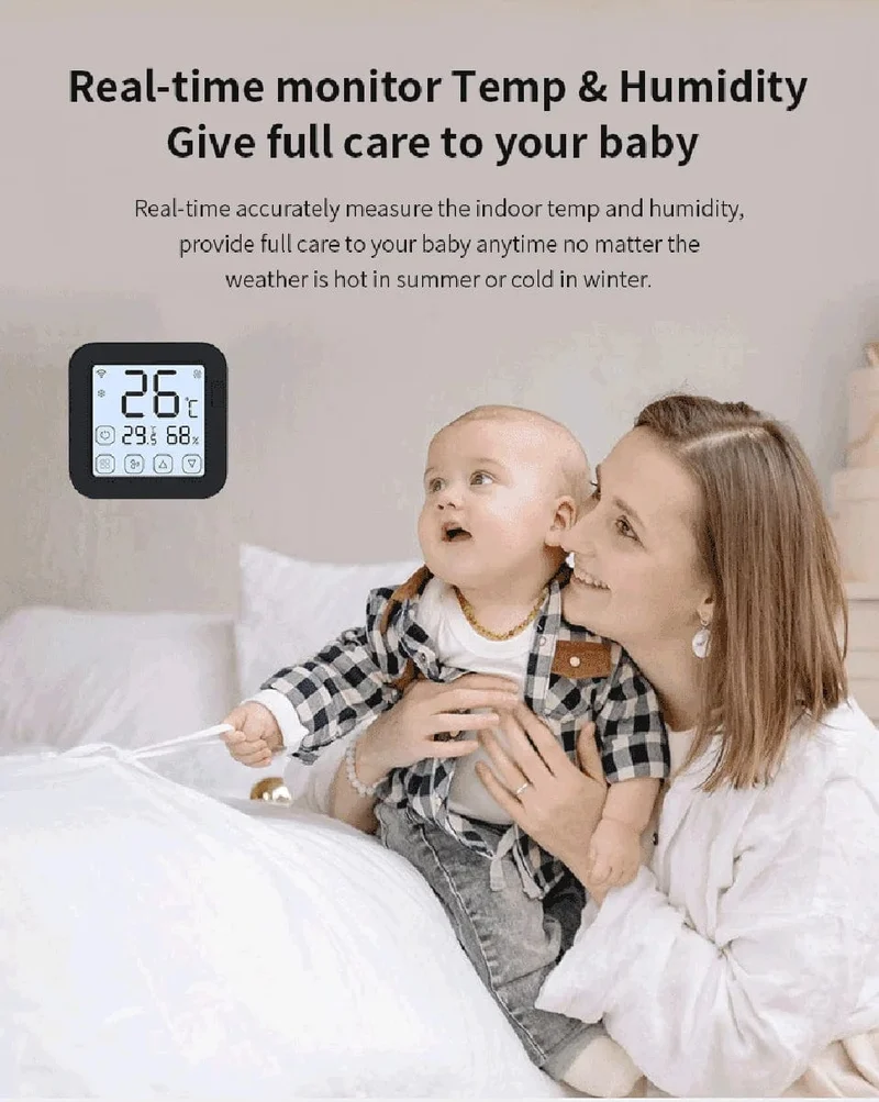 Tuya WiFi AC-Thermostat Universal-AC-Fernbedienung Smart Life Temperatur-Thremostat Eingebauter Temperatur-Feuchtigkeitssensor
