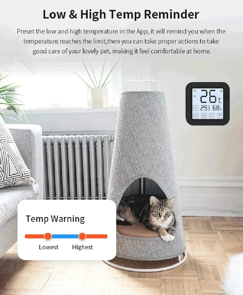 Tuya WiFi AC-Thermostat Universal-AC-Fernbedienung Smart Life Temperatur-Thremostat Eingebauter Temperatur-Feuchtigkeitssensor