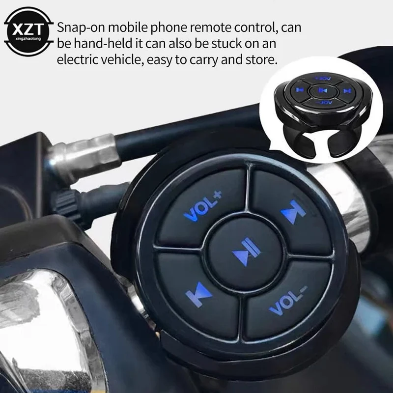 Drahtlose Bluetooth-Fernbedienung Media-Taste Auto Motorrad Fahrrad Lenkrad Musikwiedergabe für iOS Android-Telefon Tablet