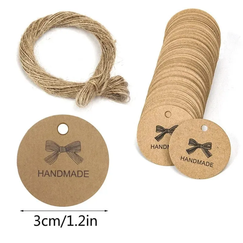 100 stücke + 20 meter seil handgefertigte geschenk hängen tag handgemachte mit liebe label backen DIY aufzug