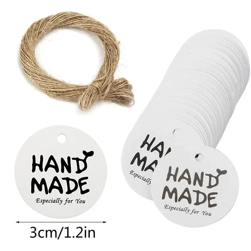 100 stücke + 20 meter seil handgefertigte geschenk hängen tag handgemachte mit liebe label backen DIY aufzug
