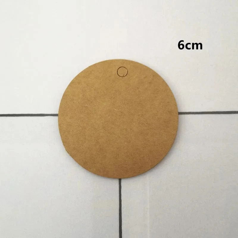 100 Stück Kraftpapieranhänger in verschiedenen Größen, rund, für Gepäck, Hochzeitseinladungskarten, blanko, Geschenk, Preisanhänger, Weihnachtsdeko