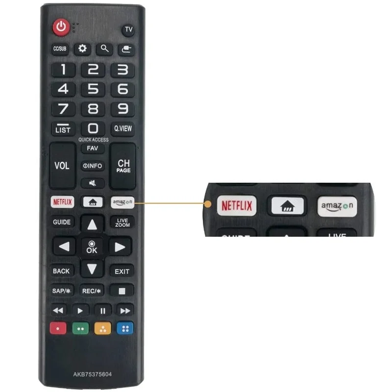 Hochwertige ABS-Fernbedienung AKB75375604 für LG SMART TV 433 MHz