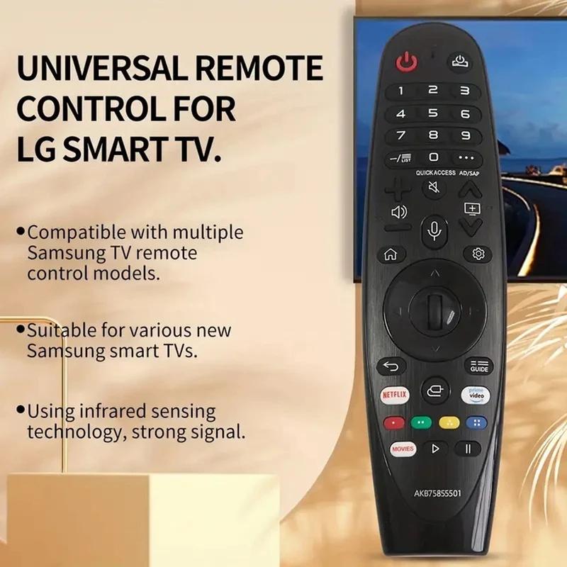 Universal Magic Remote für Smart TV (ohne/mit Stimme und Zeiger), Ersatz für AKB75855501 MR20GA MR21GA MR21GC MR19BA
