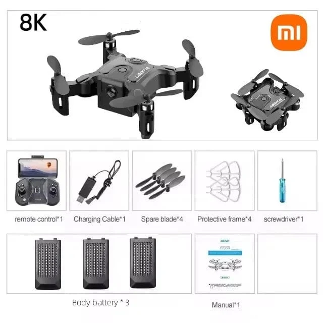 Xiaomi V2 Mini Drohne Professionelle HD Kamera 5G Wifi FPV Luftdruck Höhe Halten Faltbare Quadcopter RC Drohne Spielzeug Neue UAV