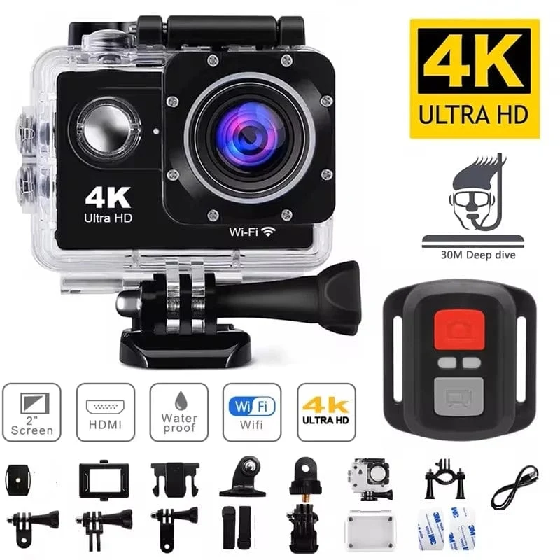 4K Action Kamera 1080P/30FPS WiFi 2.0" 170D Unterwasser Wasserdichte Helm Video Aufnahme Kamera Sport Kameras Outdoor Mini Cam