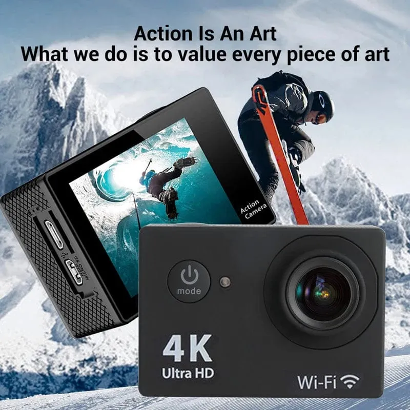 4K Action Kamera 1080P/30FPS WiFi 2.0" 170D Unterwasser Wasserdichte Helm Video Aufnahme Kamera Sport Kameras Outdoor Mini Cam