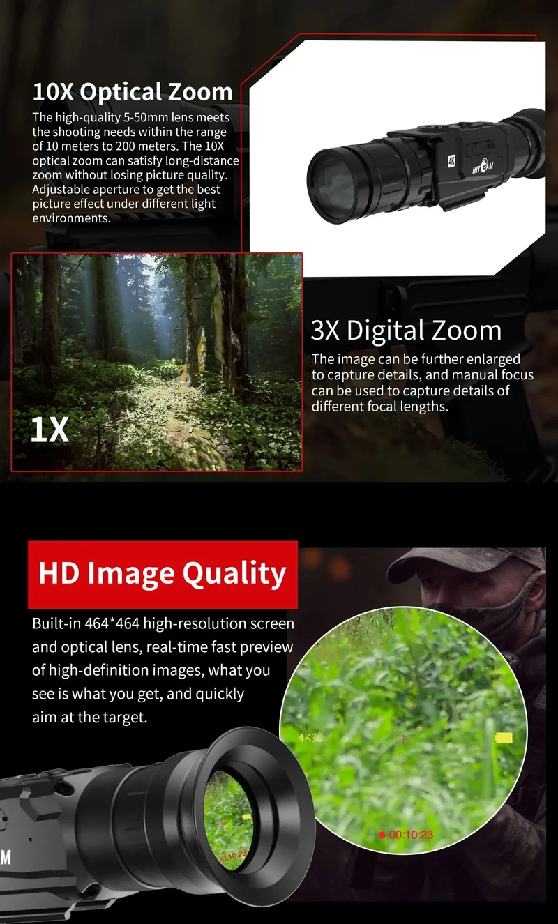 RunCam HitCam 4K 10X Optik Zoom Digitale Airsoft-Kamera
