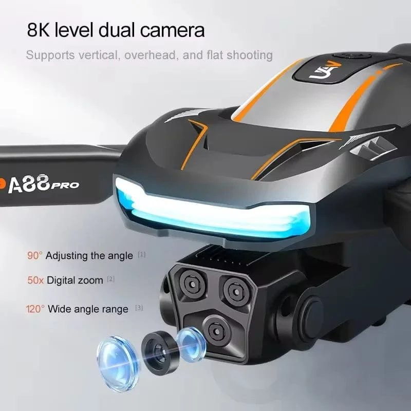 Xiaomi A88Pro Kameradrohne Professionelle 8K Doppelkamera 5G GPS-Positionierung Hindernisvermeidung Optischer Fluss RC ﻿Brushless 10000M