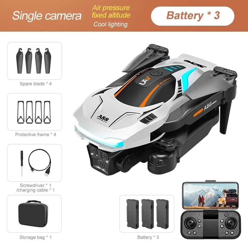Xiaomi A88Pro Kameradrohne Professionelle 8K Doppelkamera 5G GPS-Positionierung Hindernisvermeidung Optischer Fluss RC ﻿Brushless 10000M
