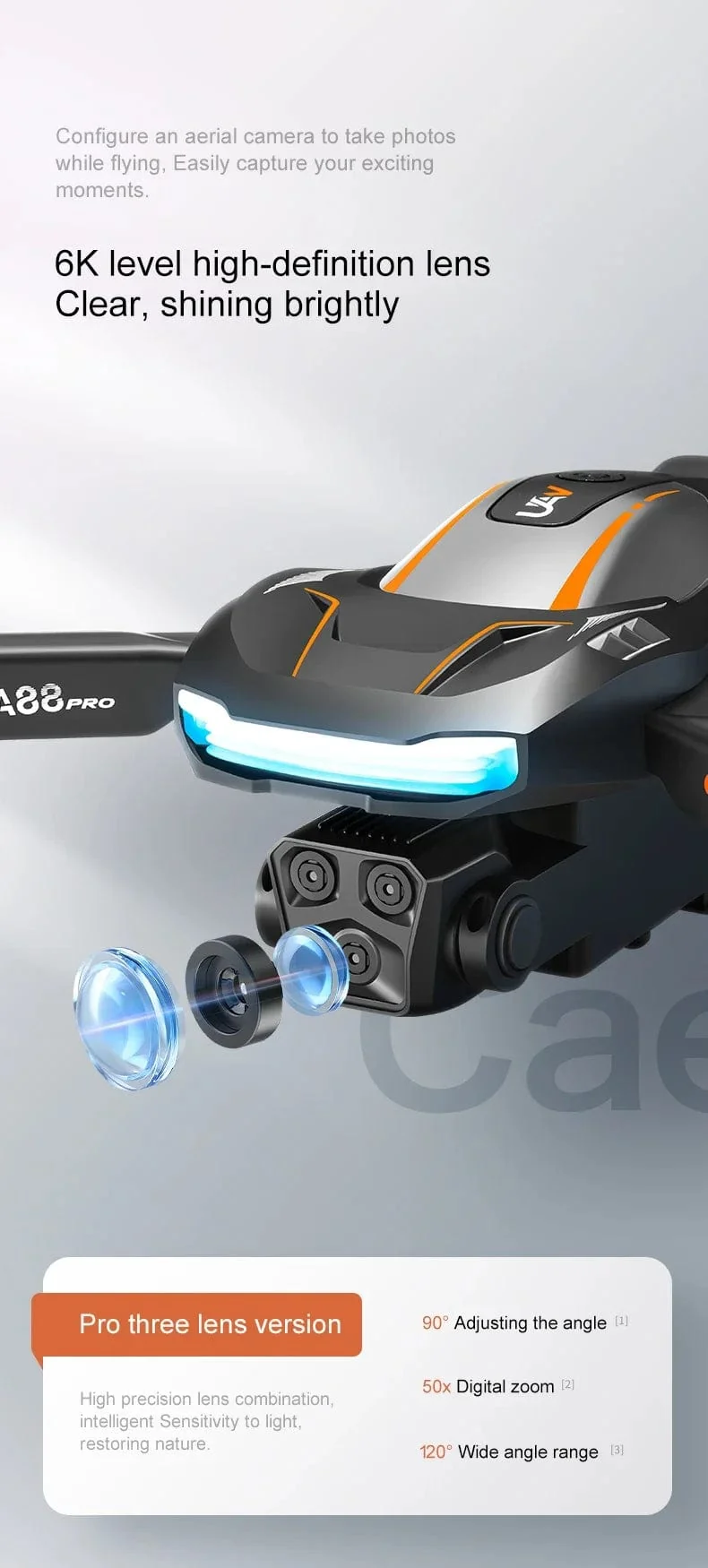 Xiaomi A88Pro Kameradrohne Professionelle 8K Doppelkamera 5G GPS-Positionierung Hindernisvermeidung Optischer Fluss RC ﻿Brushless 10000M