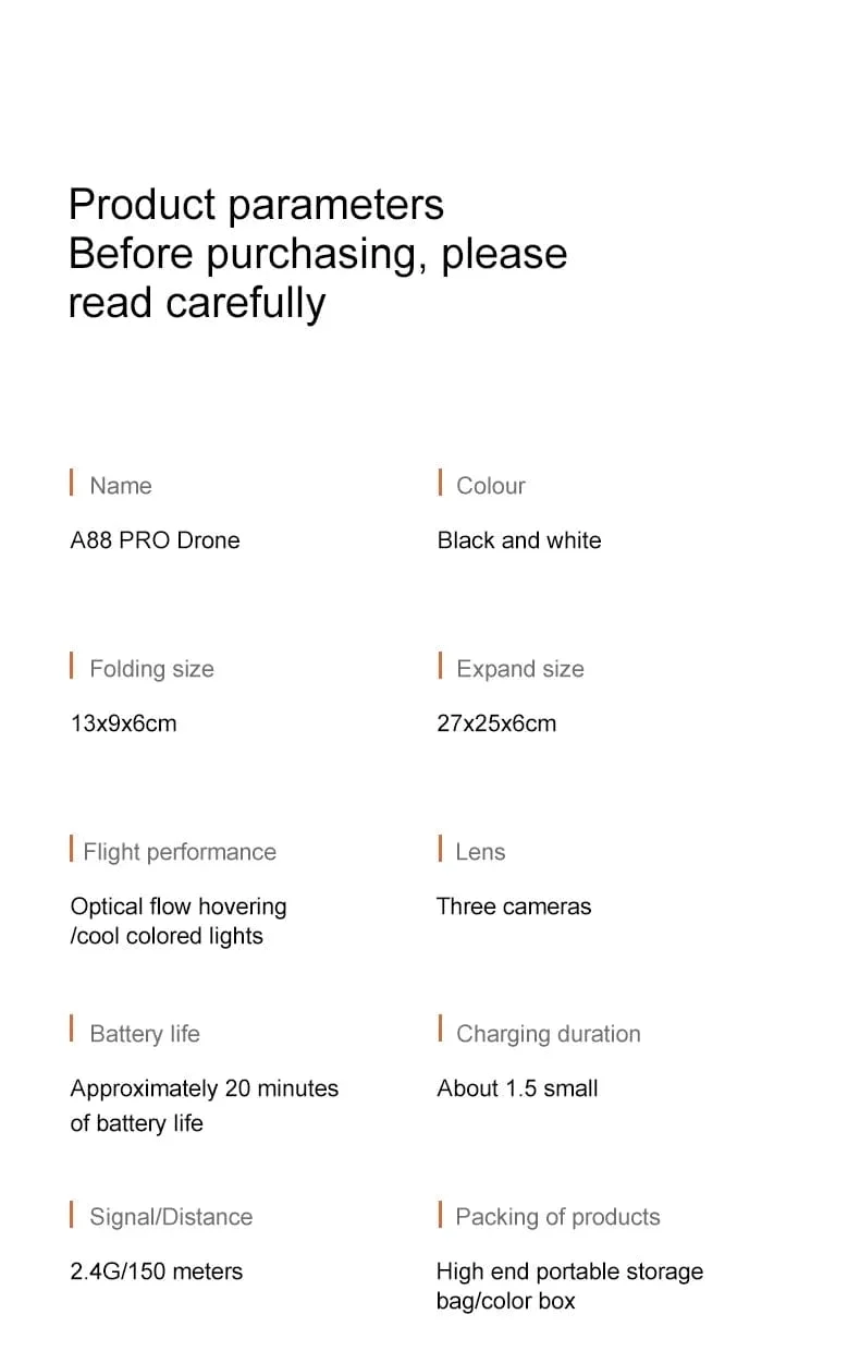 Xiaomi A88Pro Kameradrohne Professionelle 8K Doppelkamera 5G GPS-Positionierung Hindernisvermeidung Optischer Fluss RC ﻿Brushless 10000M
