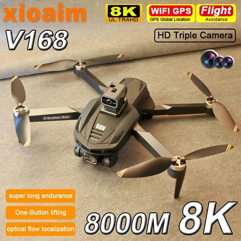 Für Xiaomi V168 MAX PRO Drohne GPS 8K HD Kamera 5G WIFI FPV Bürstenloser RC Quadcopter Hindernisvermeidung Automatische Rückkehr für Spielzeug