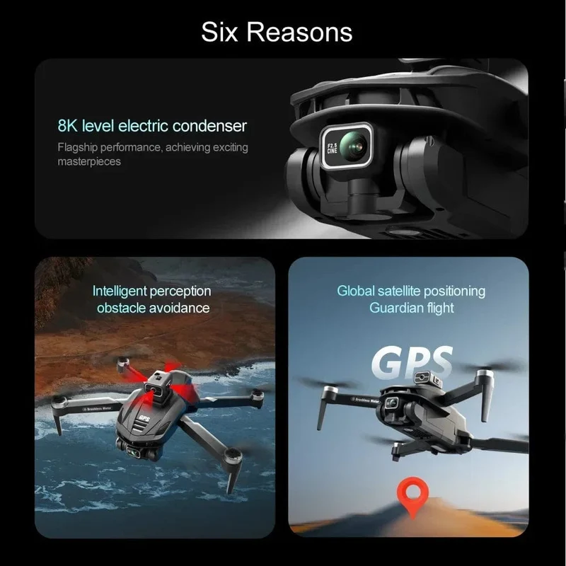 Für Xiaomi V168 MAX PRO Drohne GPS 8K HD Kamera 5G WIFI FPV Bürstenloser RC Quadcopter Hindernisvermeidung Automatische Rückkehr für Spielzeug
