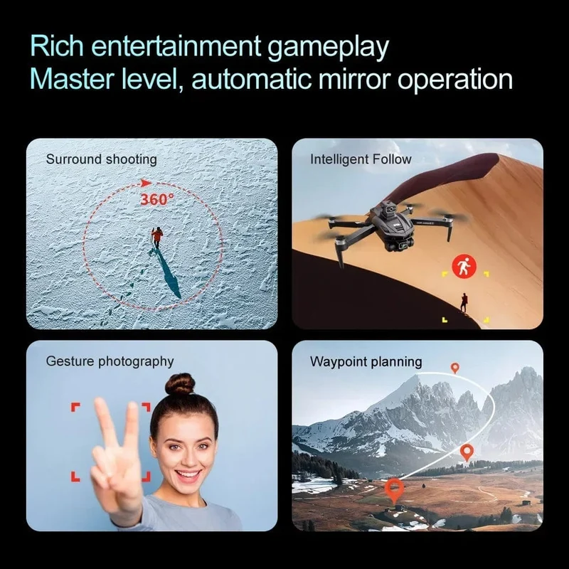 Für Xiaomi V168 MAX PRO Drohne GPS 8K HD Kamera 5G WIFI FPV Bürstenloser RC Quadcopter Hindernisvermeidung Automatische Rückkehr für Spielzeug