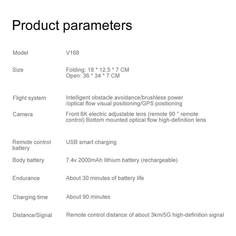 Für Xiaomi V168 MAX PRO Drohne GPS 8K HD Kamera 5G WIFI FPV Bürstenloser RC Quadcopter Hindernisvermeidung Automatische Rückkehr für Spielzeug