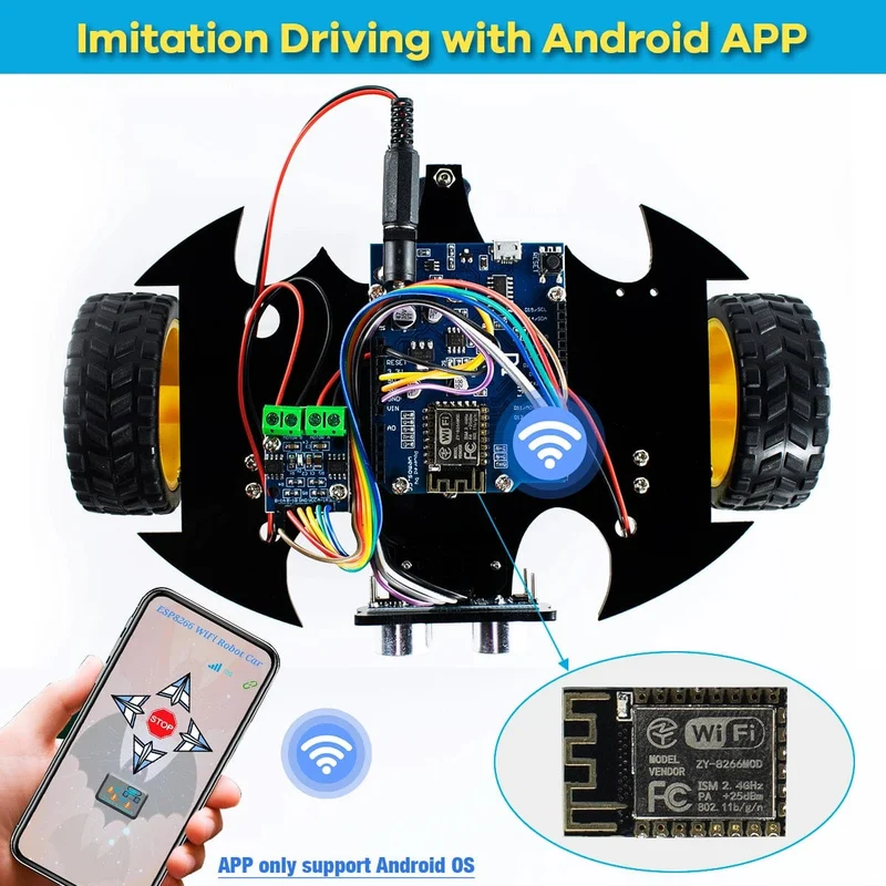 LAFVIN 2WD Smart Roboter Auto Chassis Kit für Arduino Projekt DIY Elektronische Pädagogische Automatisierung Roboter Auto