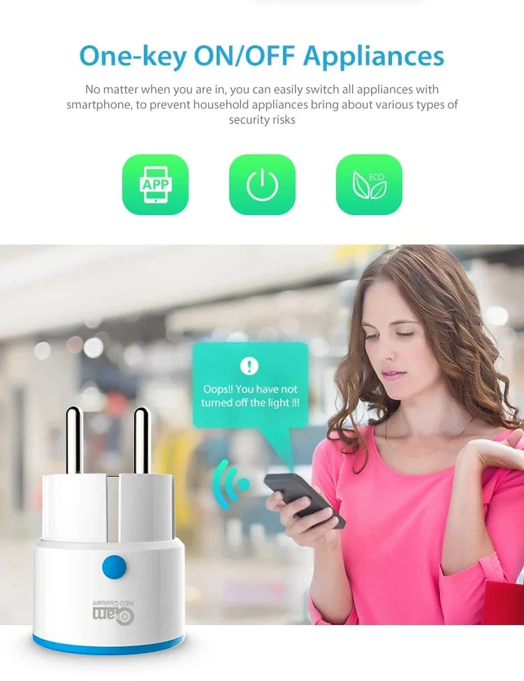NEO Coolcam ZWAVE PLUS EU Smart Power Steckdose Home Automation Alarm System Z Wave 868.4 MHz Videofrequenz