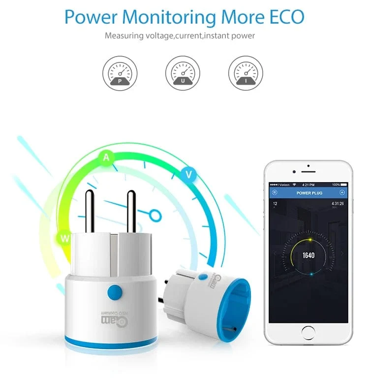 NEO Coolcam ZWAVE PLUS EU Smart Power Steckdose Home Automation Alarm System Z Wave 868.4 MHz Videofrequenz