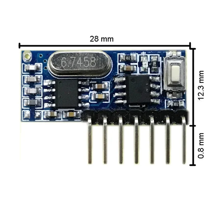 GERMA RF 433 MHz Sender 4-Tasten-Fernbedienung + Empfängermodul Feste EV1527-Dekodierung 4-Kanal-Ausgang mit Lern-DIY-Kit