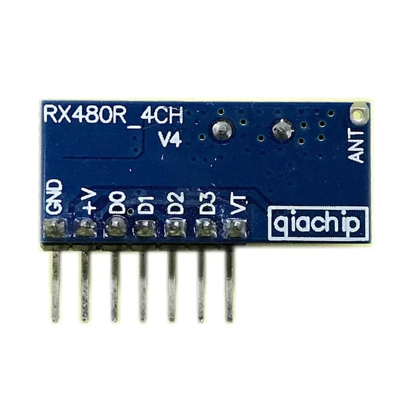 GERMA RF 433 MHz Sender 4-Tasten-Fernbedienung + Empfängermodul Feste EV1527-Dekodierung 4-Kanal-Ausgang mit Lern-DIY-Kit