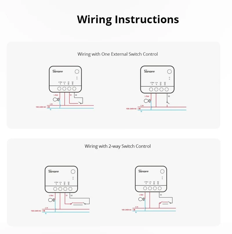 1/3/5PCS Itead SONOFF ZBMINI-L2 Zigbee DIY Smart Switch Modul Kein Neutralleiter erforderlich 2-Wege-Steuerung für Smart Home Automation