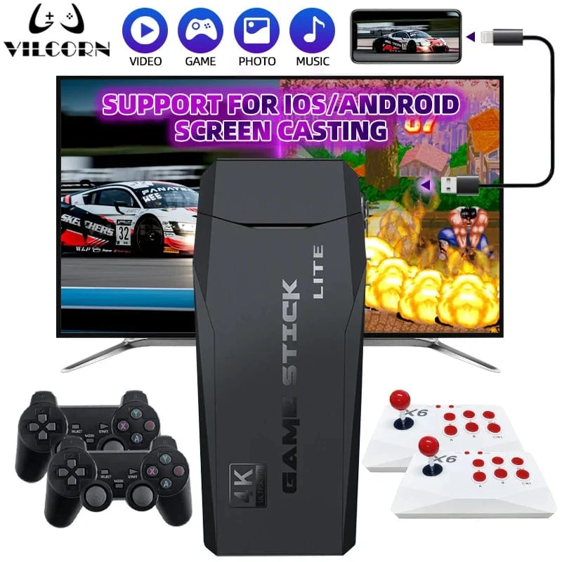 2024 aktualisierte 4K Game Stick Retro-Videospielkonsole für PS1/GBA/MD/Dendy 15 + Emulator unterstützt Bildschirmprojektion