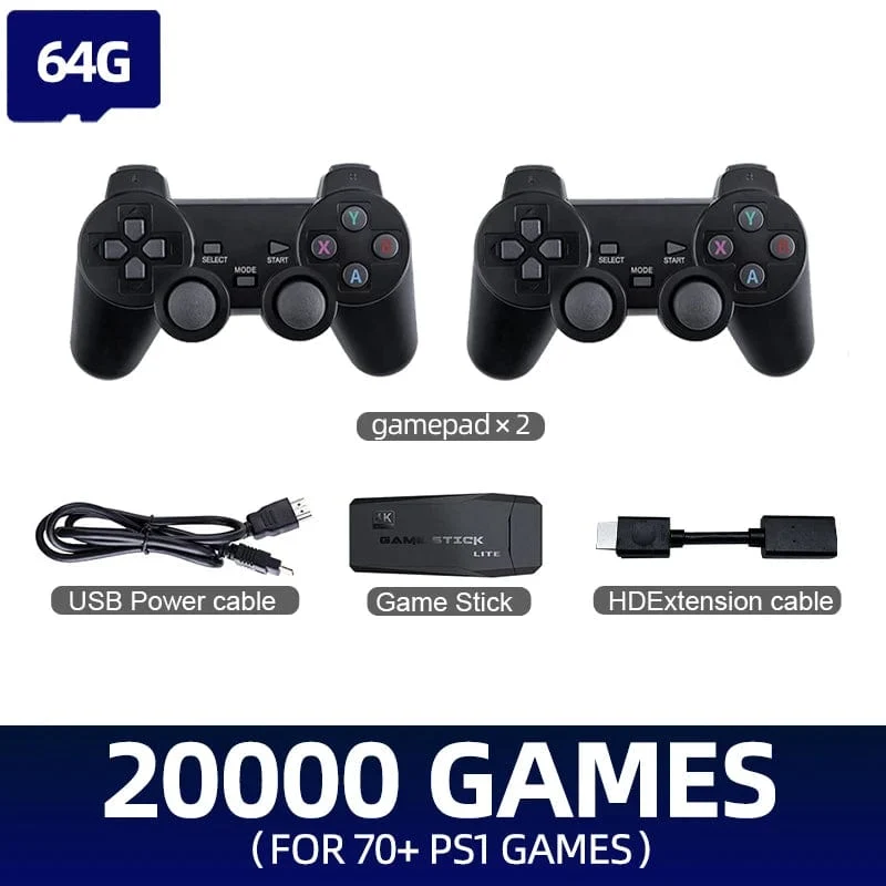 2024 aktualisierte 4K Game Stick Retro-Videospielkonsole für PS1/GBA/MD/Dendy 15 + Emulator unterstützt Bildschirmprojektion
