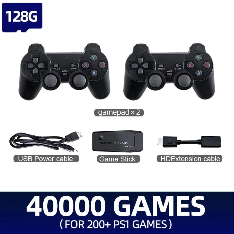 2024 aktualisierte 4K Game Stick Retro-Videospielkonsole für PS1/GBA/MD/Dendy 15 + Emulator unterstützt Bildschirmprojektion