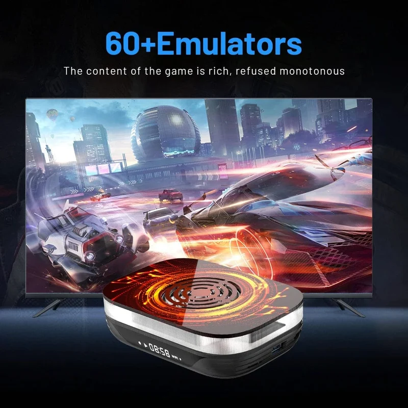 KINHANK Amlogic S905X4 Retro-Videospielkonsole Super Console X4 Plus 90000 Spiele für über 60 Emulatoren Arcade/MAME/NAOMI 4K HD TVBox