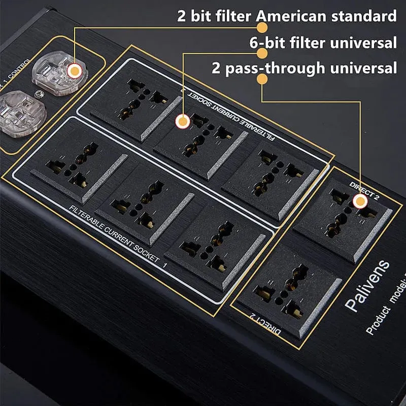 3000W 15A Audio AC Power Filter Steckdose LED Digital Display Audio Noise Filter Blitzschutz Palivens P20