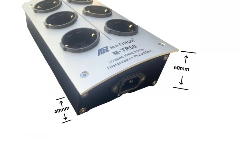 HiFi MATIHUR M-TR60 AC Power Filter Buchse Rauschunterdrückung Überlastschutz Spannungsfunktion Audioverstärker EU Steckerplatine