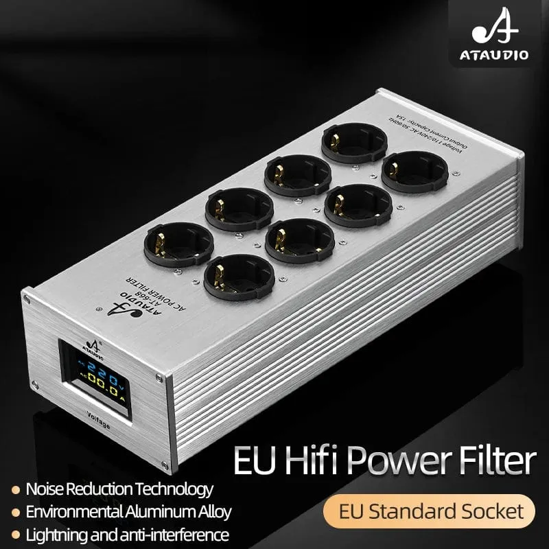 Hi-End-EU-HiFi-Netzfilter für Standard-EU-Steckdosen, rauschfreier Audio-Reinigungsfilter, Netzaufbereiter mit EU-Steckdosenleiste