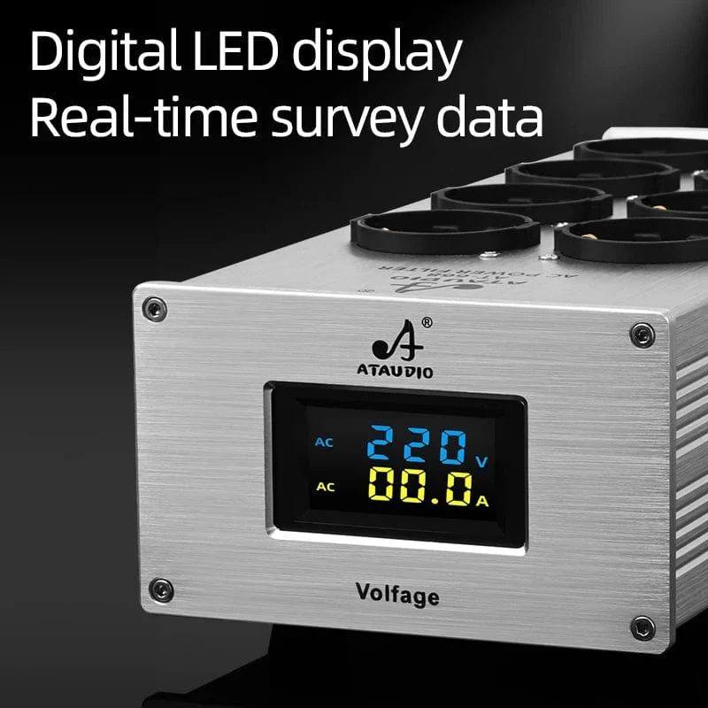 Hi-End-EU-HiFi-Netzfilter für Standard-EU-Steckdosen, rauschfreier Audio-Reinigungsfilter, Netzaufbereiter mit EU-Steckdosenleiste