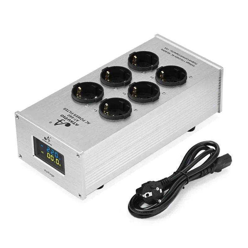 Hi-End-EU-HiFi-Netzfilter für Standard-EU-Steckdosen, rauschfreier Audio-Reinigungsfilter, Netzaufbereiter mit EU-Steckdosenleiste