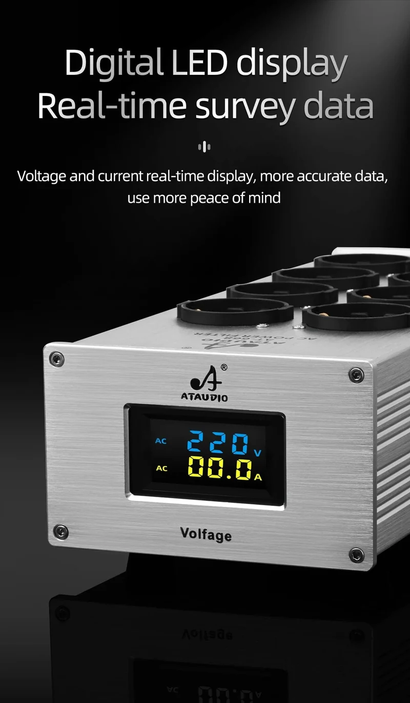 Hi-End-EU-HiFi-Netzfilter für Standard-EU-Steckdosen, rauschfreier Audio-Reinigungsfilter, Netzaufbereiter mit EU-Steckdosenleiste