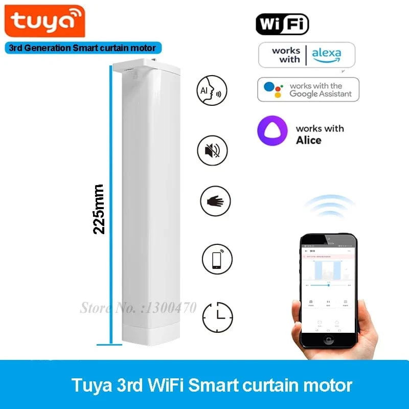 Günstige Tuya 3 Generation Kürzere WiFi Vorhang Motor Elektrische Schiene Stange Automatische System Smart Home Vorhänge Fernbedienung